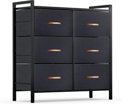 Dark Grey Romoon 6 Drawer Fabric Storage Dresser Tower For, And Closets. - £58.45 GBP