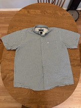 Ariat Pro Series Shirt Mens XL Blue White Checkered Button Short Sleeve - £14.94 GBP
