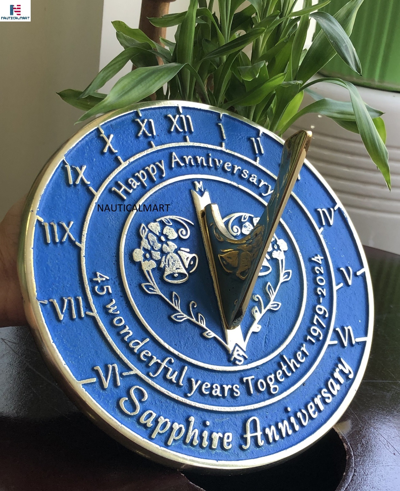 NauticalMart 45 Wonderful Years Together Sapphire Wedding Anniversary Sundial Gi Item image 5