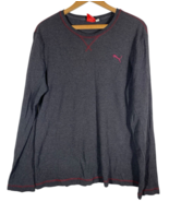 Puma Thermal Shirt Size Medium Mens Dark Gray Red Logo Y2K Streetwear Sk... - $39.73