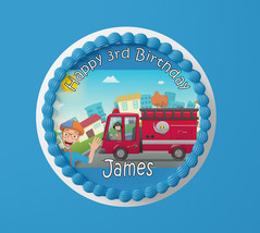 Blippi Fire Truck Custom Cake Topper Pre-k - £8.64 GBP