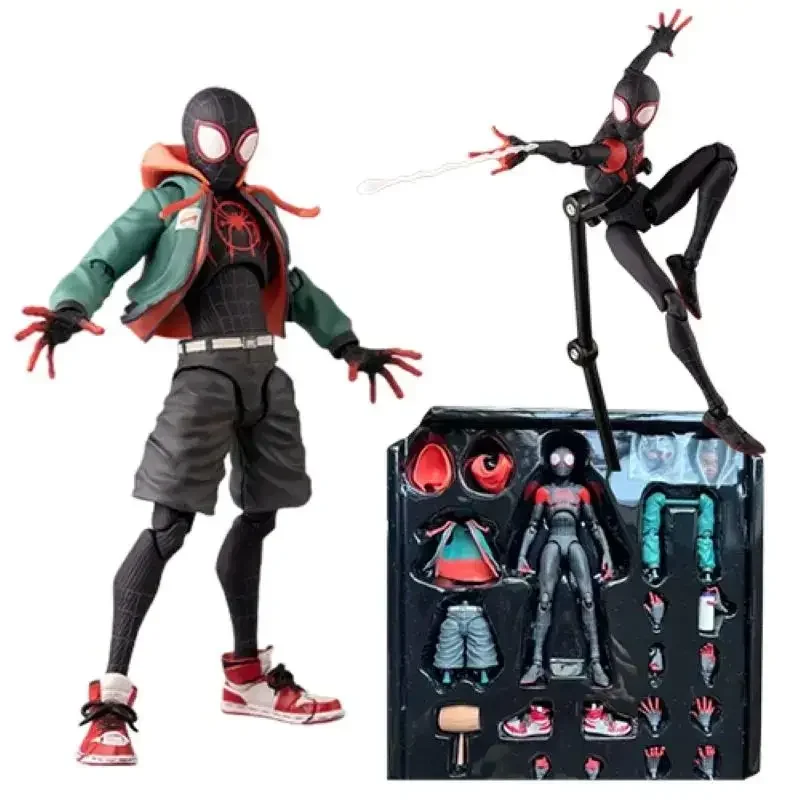 Sv Action Spiderman Miles Morales Action Figure Model Sentinel Spider-Man Into - £27.13 GBP