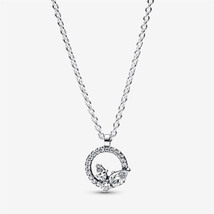 925Sterling Silver Pandora Sparkling Plant Necklace,Bridal Necklace,Gift For Her - $20.99