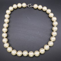 Faux Pearl Necklace 8 Inches Vintage 1960s Creamy White Silver Clasp - £13.23 GBP