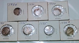Lot Of 7- 1926-1936 Buffalo Nickels One  1936 D Series. - £35.18 GBP
