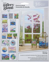 FolkArt Gallery Glass Pattern Set 3 Per Pkg Scenery - $1,070.73 MXN