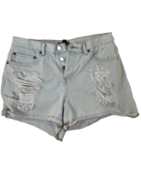 FOREVER 21 Size 31 Womens High Rise Button Fly Cutoff Jean Shorts Fits Like - $8.50