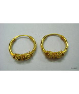 traditional design 18kt gold earrings hoop earrings infant earring pair - £108.76 GBP