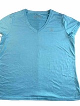 Ariat Tek Activewear  Women&#39;s Size 2XL XXL Teal Short Sleeve V Neck T Shirt - £12.65 GBP