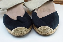 Adam Tucker Sz 9 M Black Ankle Strap Fabric Women Sandals - £15.73 GBP