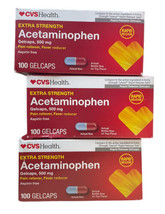 Acetaminophen Extra strength 100 Gelcap 500 mg Pain Reliever Pack of 3 E... - $23.71