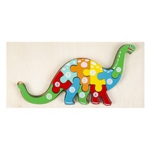 Dinosaur - Wooden Puzzle for Kids, Montessori Gift, Education Jigsaw - Christmas - £6.84 GBP