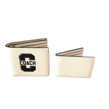 Coach CAK48 3 In 1 Varsity Pebbled Leather Billfold Bifold Wallet Chalk ... - $1,442.80 MXN
