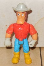 Vintage posable cowboy farmer 3&quot; action figure  preschool kids toy farm - £7.57 GBP