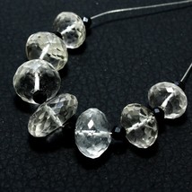 Crystal Quartz Faceted Rondelle Spinel Beads Briolette Natural Loose Gem... - $7.97