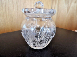 American Brilliant Crystal Jam Jelly Condiment Jar Bowl Slotted Lid  5&quot; EUC - £11.54 GBP