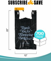 T-Shirt Thank You Plastic Grocery Store Shopping Carry Out Bag 700ct 12x6x22 - £72.06 GBP