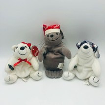Coca Cola Bean Bag Plush 2 Bears And A Seal With Coke Bottles Winter Christmas - £9.57 GBP