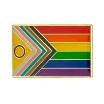 INTERSEX PROGRESS PRIDE FLAG PIN 1" Rainbow Gay Lesbian Trans Equality L... - $2.95