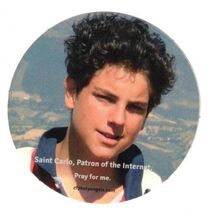 Blessed Carlo Acutis,(Apostle of the Eucharist) Round Sticker,  New #PC-100 - $1.98