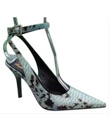 Donald Pliner Aqua Brown Python Patent Leather Shoe Pump NIB Ankle Wrap ... - $218.83 CAD