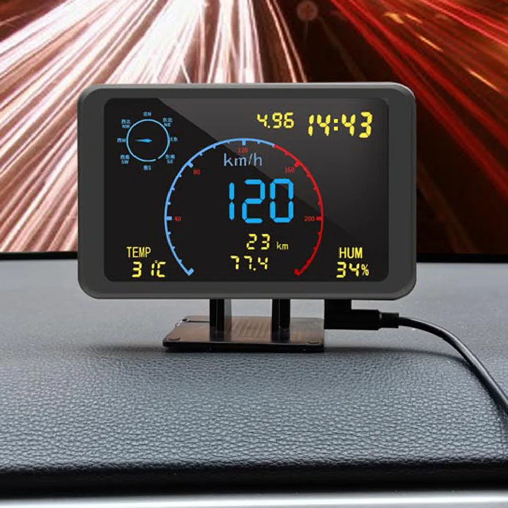 4.7 Inch Screen GPS Tracker Speedometer Windshield Warning Multi-functional - £33.66 GBP+