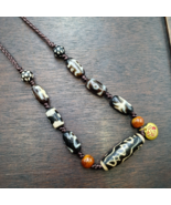 Collar Mala Cuentas Dzi Ágata Nepalí Tibetana - Collar Mala Espiritual - $175.44
