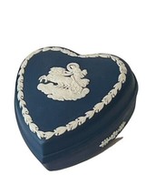 Wedgwood candy nut dish trinket jewelry box England horse chariot Blue DARK navy - $44.50