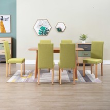 vidaXL Green Fabric Dining Chair Set, Standard Size, Comfortable Seating for 6 - $7,871.04 MXN