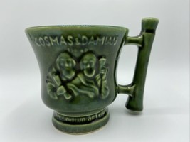 Cosmas &amp; Damian Pharmacy Rx Mug Schering Cup Coricidin Secundum Artem Green - £8.21 GBP