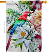 Tropical Parrot - Impressions Decorative House Flag H192647-BO - $36.97