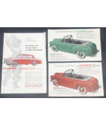 3 VTG 1950s Rootes Motors Red &amp; Green Hillam Minx &amp; Sunbeam Rapier Print... - £11.00 GBP