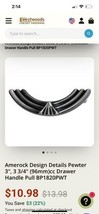 Amerock Design Details Pewter 3&quot; Cabinet Drawer Handle Pull - $7.92