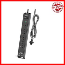 Wall Mountable Surge Protector Power Strip - 6 Outlets &amp; 4 USB for Smart... - $363.96 MXN