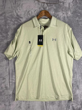 Under Armour Men&#39;s Large UA Golf Playoff 3.0 Check Jacquard Polo Green N... - $34.99