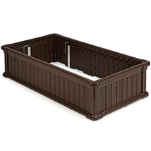 48 Inch x 24 Inch Raised Garden Bed Rectangle Plant Box-Brown - Color: B... - £141.54 GBP