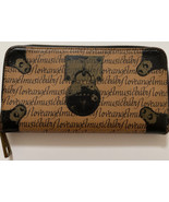 L.A.M.B. Gwen Stefani Light Brown Locket Print Leather Zip Around Clutch... - €61,71 EUR