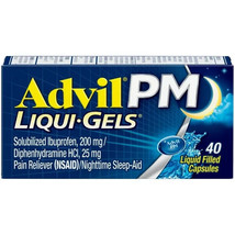 Advil PM Liqui-Gels Pain and Headache Reliever, 40 Liquid Filled Caps Ex... - £12.65 GBP