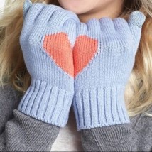 BCBGeneration Texting Knit Winter Gloves Heart Evertide Lilac Coral One ... - £50.57 GBP