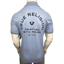 Nwt True Religion Msrp $69.99 Men&#39;s Sky Blue Short Sleeve Polo Shirt Size L Xl - £26.88 GBP