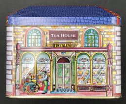 Vintage Tea House Fine Blends Tin Box 4.75&quot; x 3&quot;, 4&quot; Tall -- Hong Kong - £7.47 GBP