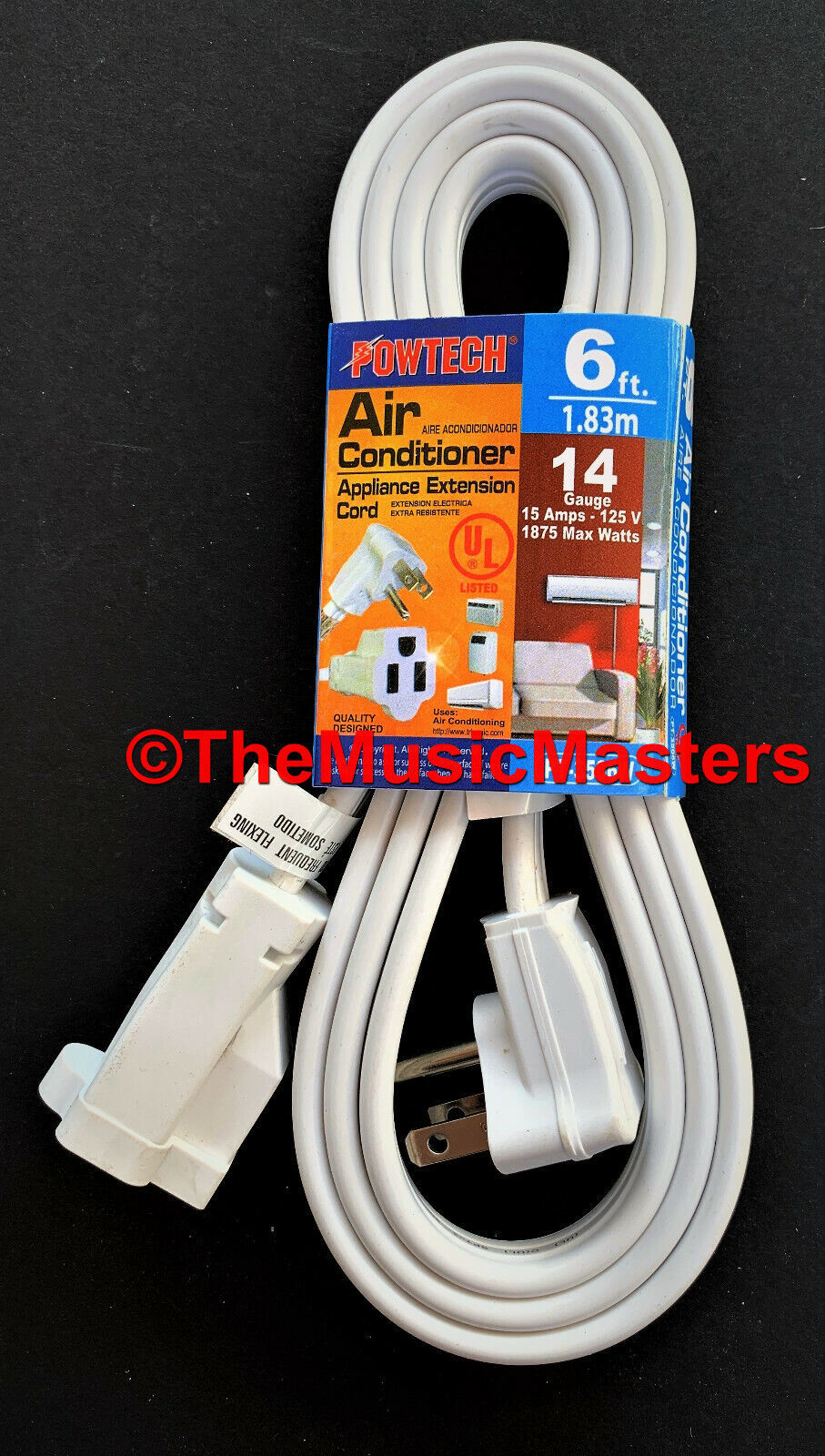 Primary image for 6 ft Heavy Duty Appliance AC Electric Extension Cord 14 Gauge 15A UL Power Cable