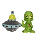 ET Roswell Alien With Flying Saucer Spaceship Magnetic Salt Pepper Shake... - £13.54 GBP