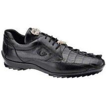 Mens Belvedere Vasco Hornback Crocodile Sneaker Shoes Lace Black 336122 image 3