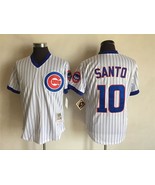 Cubs #10 Ron Santo Jersey Old Style Uniform White Stripe - $45.00