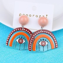 Donarsei Korea Sweet Colorful Rainbow Earrings For Women Cute Cloud Geometric Dr - £7.09 GBP