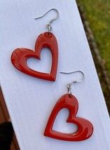 Red Heart Dangle Earrings For Women - £5.51 GBP