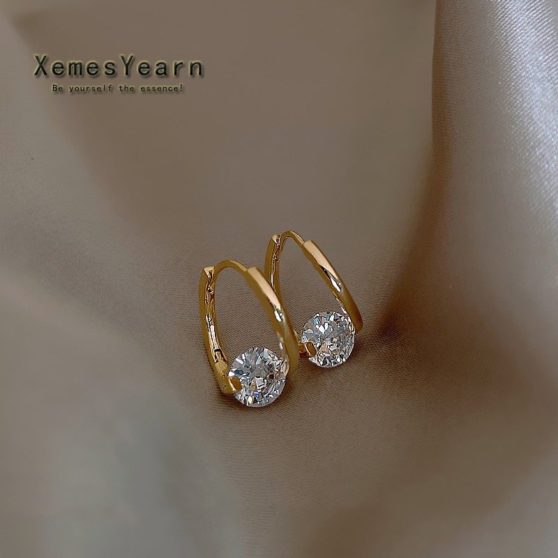 French Shiny Luxury Zircon Metal Earrings Korean Fashion Jewelry Halloween Girl' - £9.69 GBP