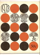 1973 ALCS Game program Oakland Athletics A&#39;s @ Baltimore Orioles AL Cham... - £50.36 GBP