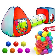 3-In-1 Pop-Up Play Tent, Crawl Tunnel, &amp; Ball Pit Set: Durable Pretend P... - $91.99